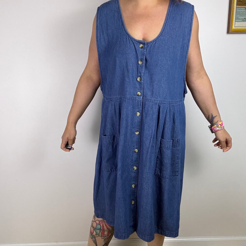 Vintage 90s main street blues denim dress size 3x